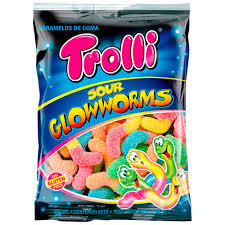 TROLLI Sour Glowworms Gummy Gelatin 100g